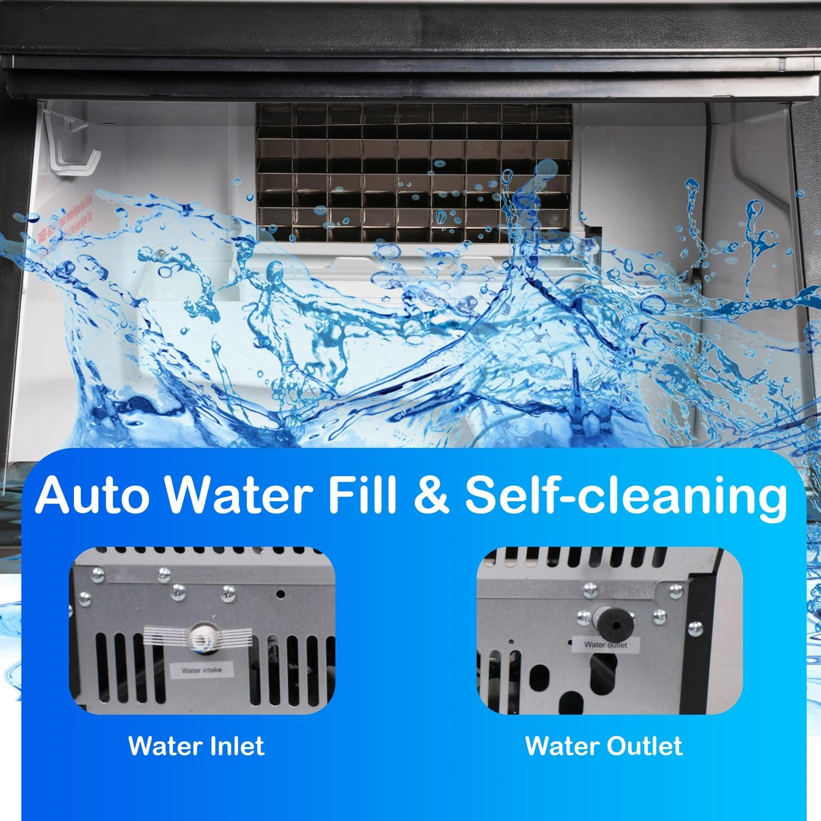 IceFlow Pro: Make 100lbs of Fresh Ice Daily - Stainless Steel Ice Maker