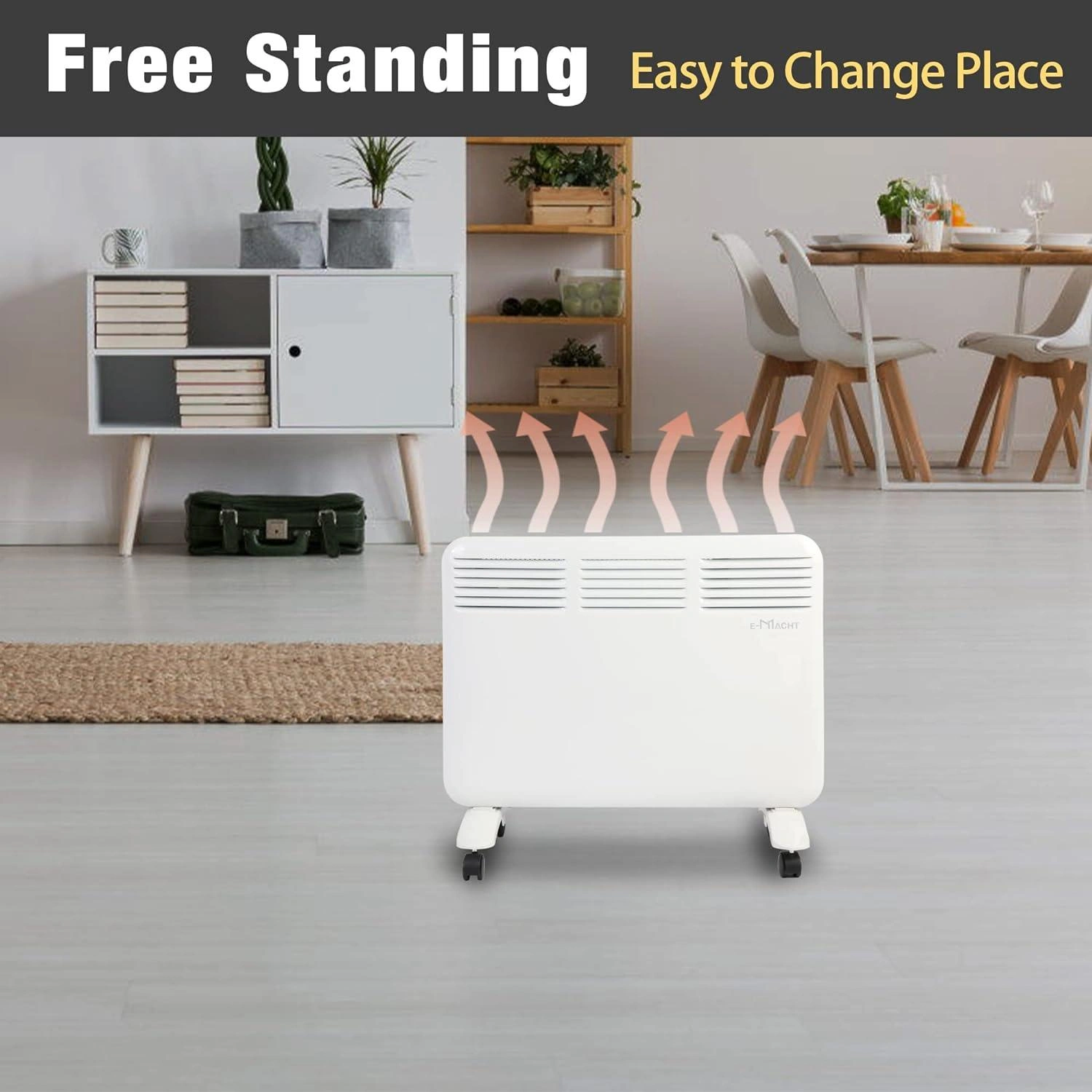 Warm Up Your Space: 1000W Wall & Free Standing Heater with Thermostat